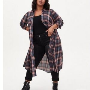 Torrid Challis Maxi Shirt Style Kimono